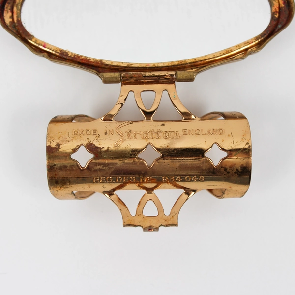 Stratton Gold Lipview Lipstick Case Holder Floral Mirror