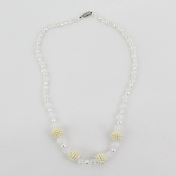 Handmade Faux Pearl And Bead Strand Necklace 21.5 Inch