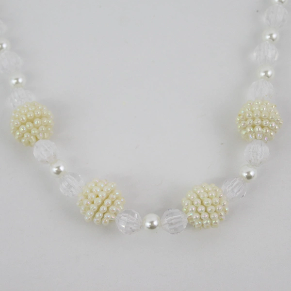 Handmade Faux Pearl And Bead Strand Necklace 21.5 Inch