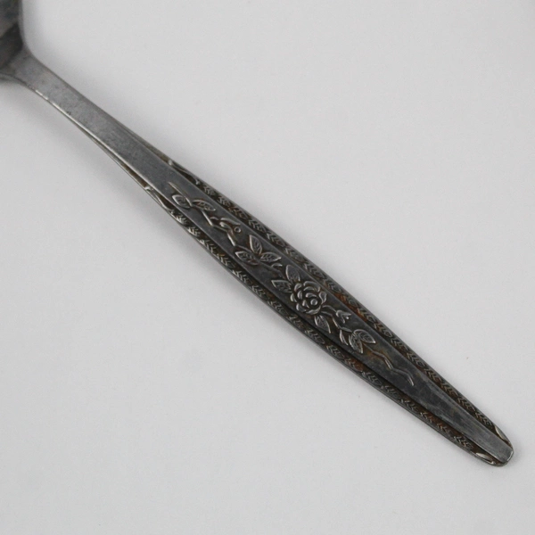 Lot of 2 Interpur INR7 Teaspoon Stainless Steel Silverware Rose Flower Flatware