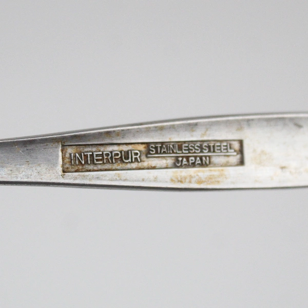 Lot of 2 Interpur INR7 Teaspoon Stainless Steel Silverware Rose Flower Flatware