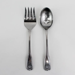 Reed & Barton Rebacraft Stainless Salad Fork And Spoon Serving Set Korea