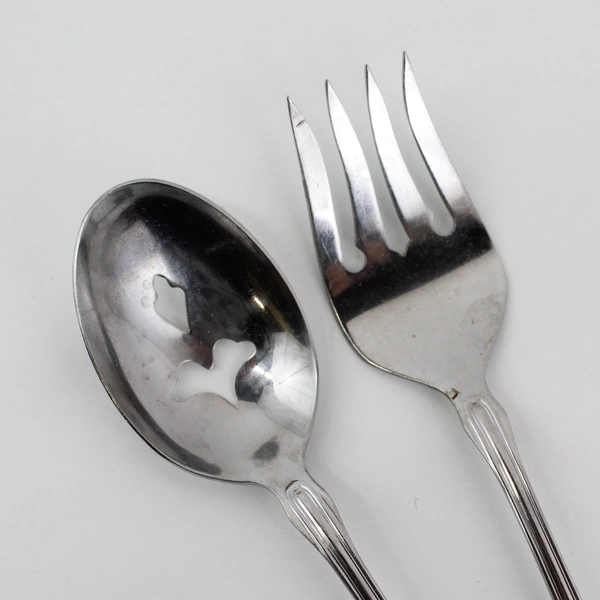 Reed & Barton Rebacraft Stainless Salad Fork And Spoon Serving Set Korea