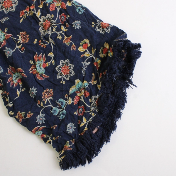 Xhilaration Women's Boho Floral Bohemian Jacket Cropped Fringe Size M