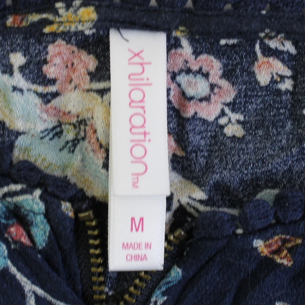 Xhilaration Women's Boho Floral Bohemian Jacket Cropped Fringe Size M