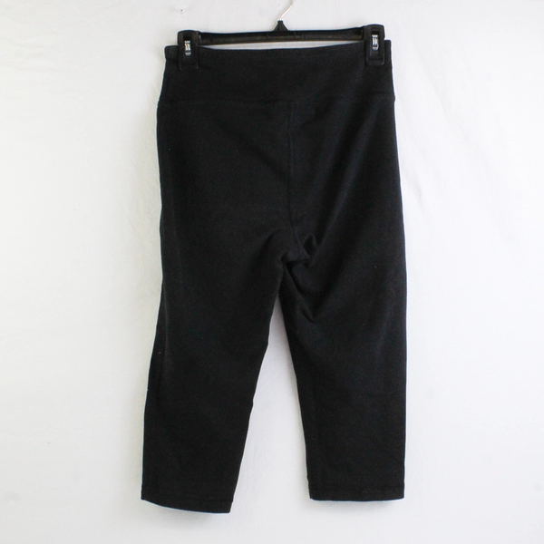 Tek Gear Essential Women's Workout Capris Black Straight Leg Elastic Waist