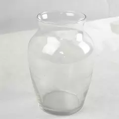 Clear Glass Curved Vase 8in Modern Decorative Flower Vase Small