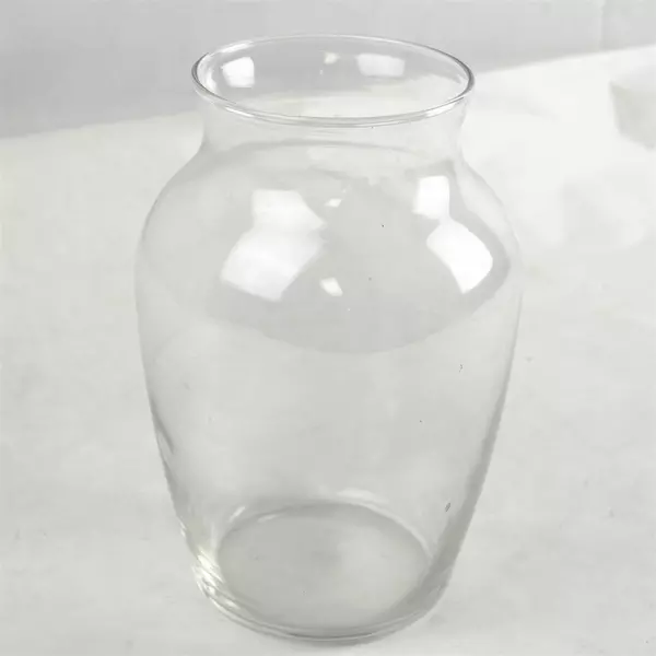 Clear Glass Curved Vase 8in Modern Decorative Flower Vase Small