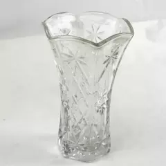 Vintage Anchor Hocking Star of David Prescut Clear Glass Vase 8.5"