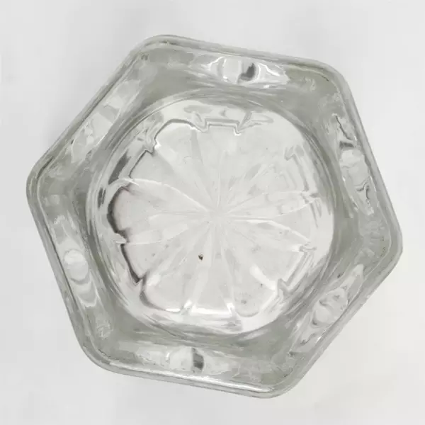 Vintage Anchor Hocking Star of David Prescut Clear Glass Vase 8.5"