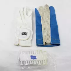 Lot of 3 Golf Accessories Key Ring Tees & 2 Left Handed Gloves M