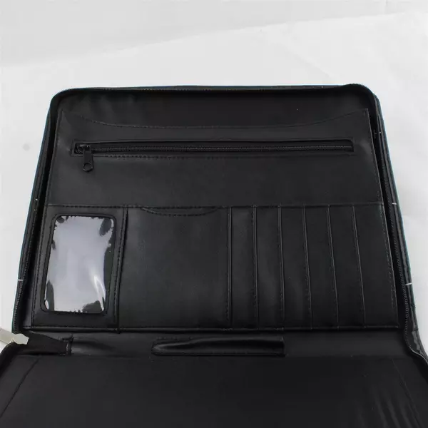 Leather Padfolio Portfolio Folder Zippered Business Organizer 13.5x10.25