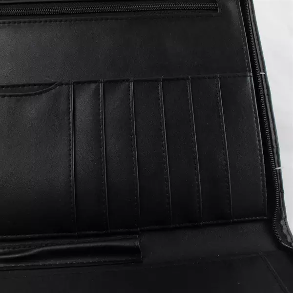 Leather Padfolio Portfolio Folder Zippered Business Organizer 13.5x10.25