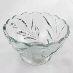 Vintage Indiana Glass Co. Clear Glass Bowl Oleander/Magnolia Pattern 9.5"