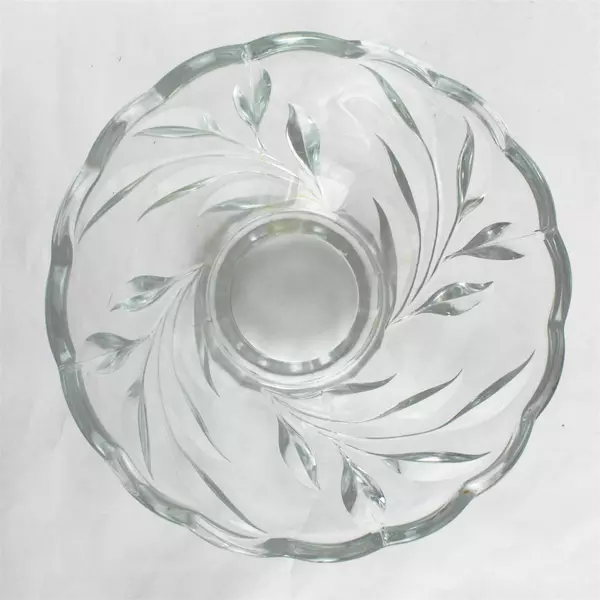 Vintage Indiana Glass Co. Clear Glass Bowl Oleander/Magnolia Pattern 9.5"