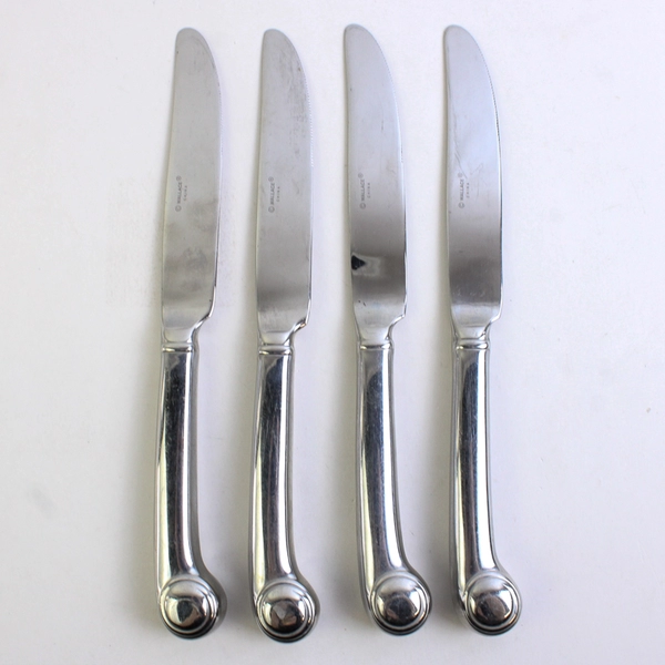 Lot of 4 Wallace Silver Optic Pattern 18/10 SS Dinner Knives 9.25" Very Rare HTF