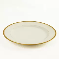 Haviland & Co Pour TM James & Sons White Porcelain Plate Gold Trim 9.5"