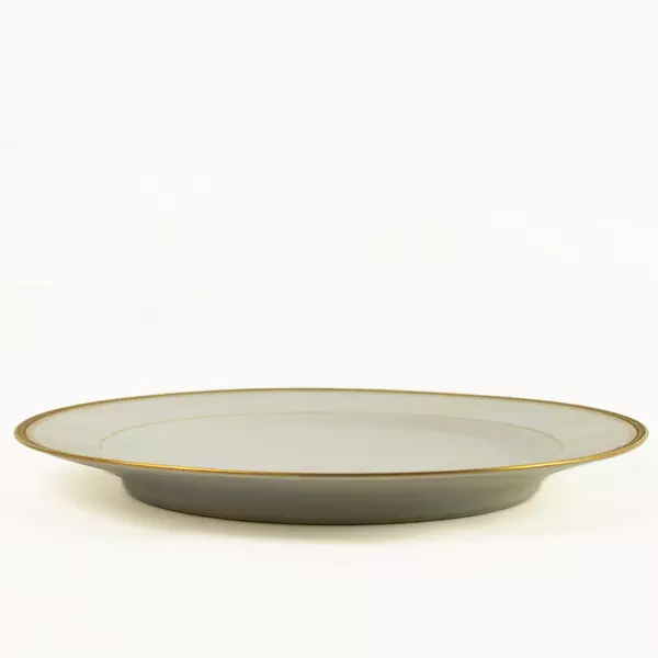 Haviland & Co Pour TM James & Sons White Porcelain Plate Gold Trim 9.5"