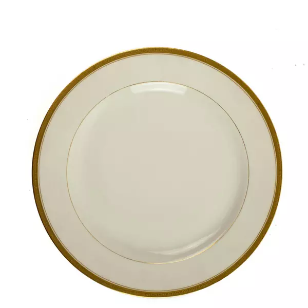 Haviland & Co Pour TM James & Sons White Porcelain Plate Gold Trim 9.5"