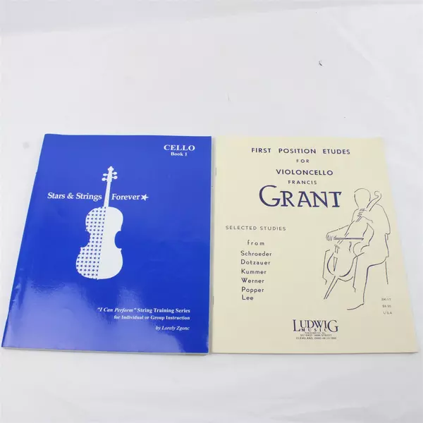 Lot of 2 Cello Books Stars & Strings Book 1 & First Position Etudes