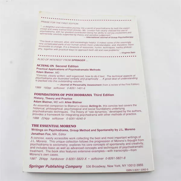 A Clinician's Guide to Psychodrama by Eva Leveton Paperback Good