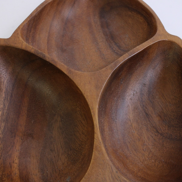 Large Wooden Divided Serving Dish Hanalei Trends 14"x8" Monkeypod Wood