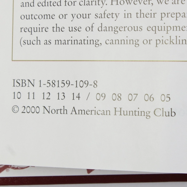 Hunting Rewards Members' Game Recipes North American Hunting Club 2006 Hardcover