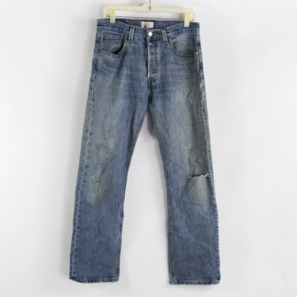 Lot of 3 Levi's 501 32x32 Denim Jeans Damaged/Ripped/Stained Cowboy Worn