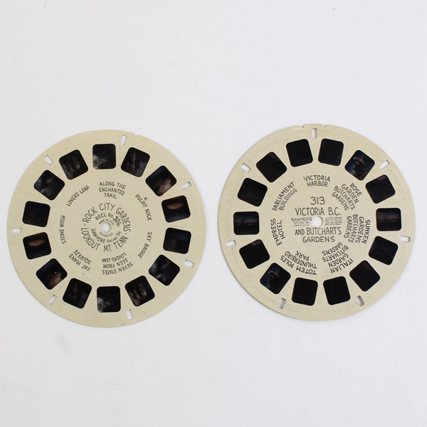 Lot Of 2 View Master Reels Rock City Gardens 326 Victoria Butcharts Garden 313