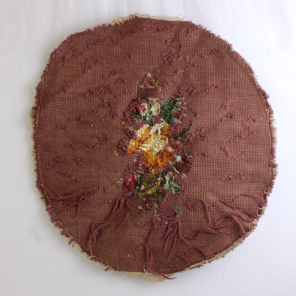 Circular Tapestry Piece Floral Design 17"