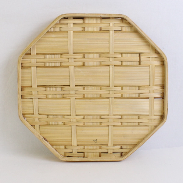 Unbranded Woven Bamboo/Rattan Octagon Serving Tray 12" Diameter
