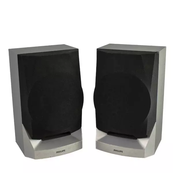 Philips FWB-C100W/17 Speaker Set 3Ω Gray Tested Working Good Pre-Owned