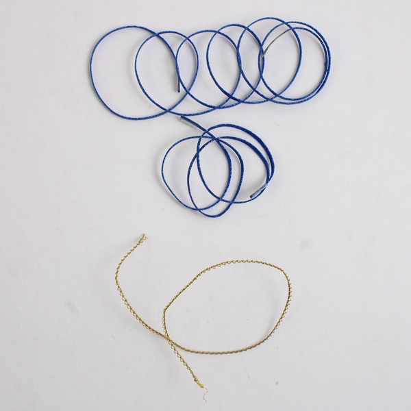 Lot of 2 Samples of Blue and Gold Russia Braid Sewing Trim, New 