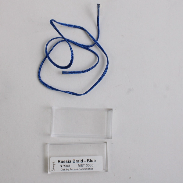 Lot of 2 Samples of Blue and Gold Russia Braid Sewing Trim, New 