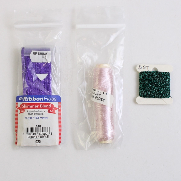 Lot of 3 YLI Ribbon Floss Shimmer & Original, New 