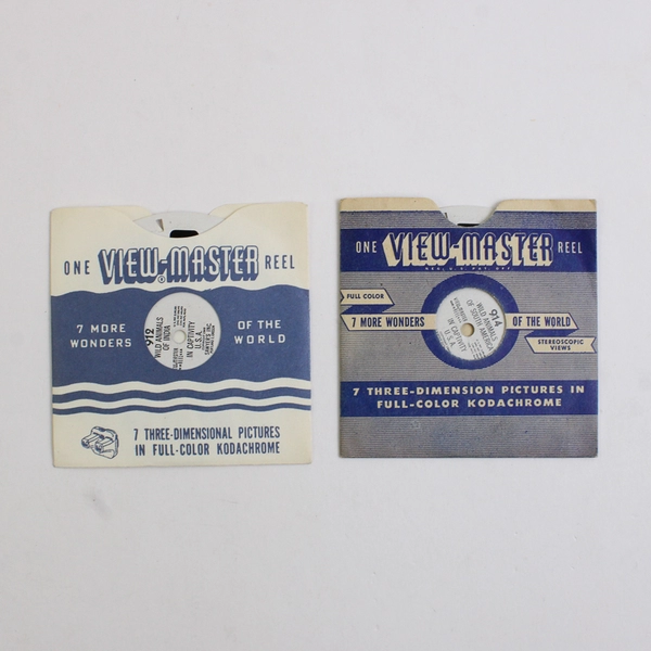 Lot Of 2 View Master 1949 Wild Animals Of Reels India #912 South America #914