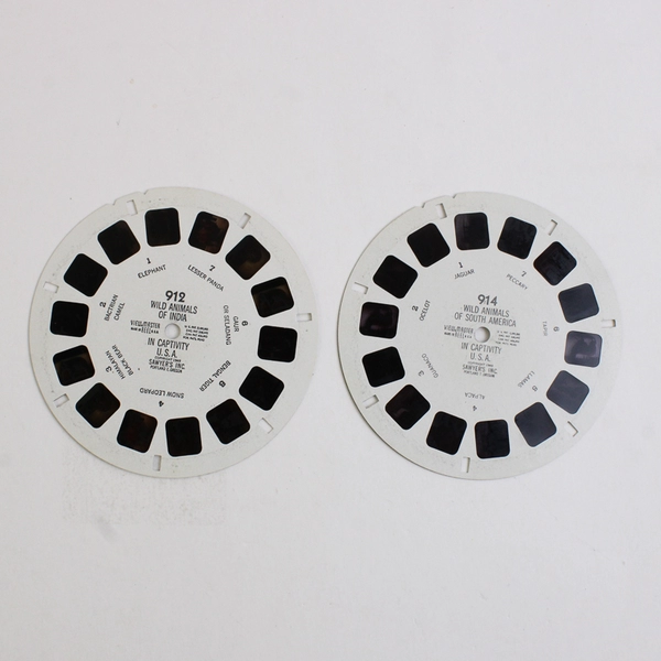 Lot Of 2 View Master 1949 Wild Animals Of Reels India #912 South America #914