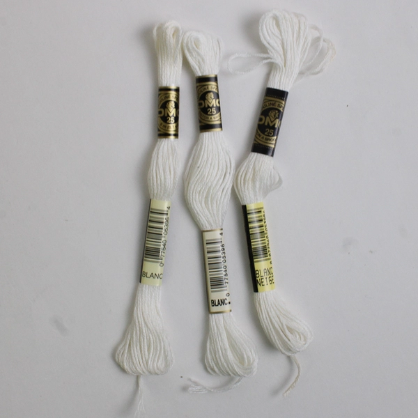 Lot of 6 Cotton Thread Pull Skein Black and White New