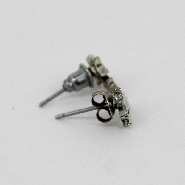 Vintage Silver Tone 3 Star Stud Earrings