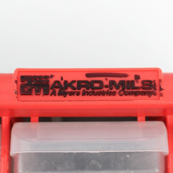 Akro-Mils Red/Gray 44-Drawer Plastic Storage Cabinet (1 Missing Drawer) 16"