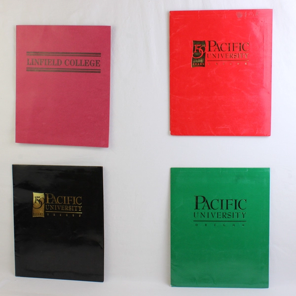 Lot of 4 Multicolored Folders With Inside Pockets College Theme
