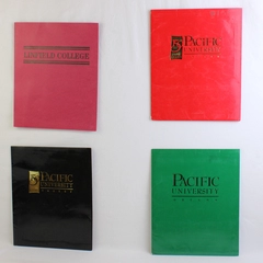 Lot of 4 Multicolored Folders With Inside Pockets College Theme