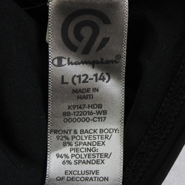 Champion Black Long Sleeve Stretch Shirt with Mesh Panels Women's Size Large