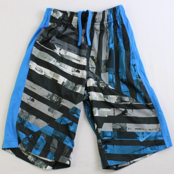 Nike Dri-FIT Boys Athletic Shorts Blue Black Gray White Size Small