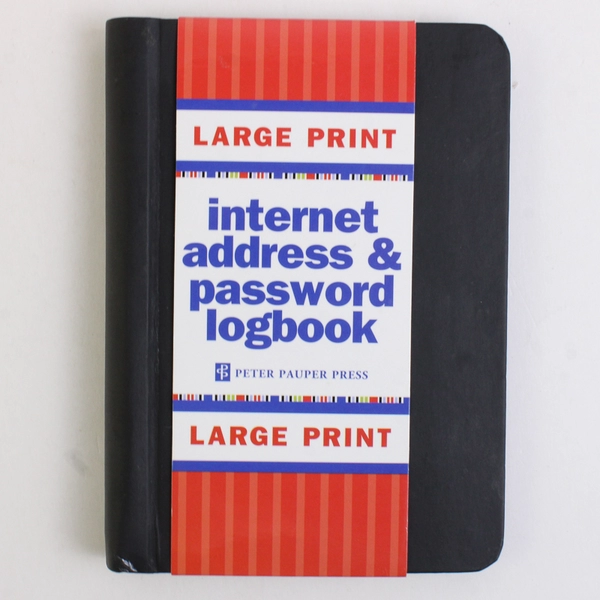 Large Print Internet Address & Password Logbook 2016 Spiral Bound Unused