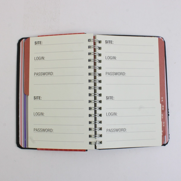 Large Print Internet Address & Password Logbook 2016 Spiral Bound Unused