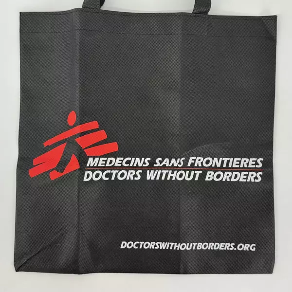 Doctors Without Borders Logo Black Tote Reusable Shopping Bag Eco Friendly