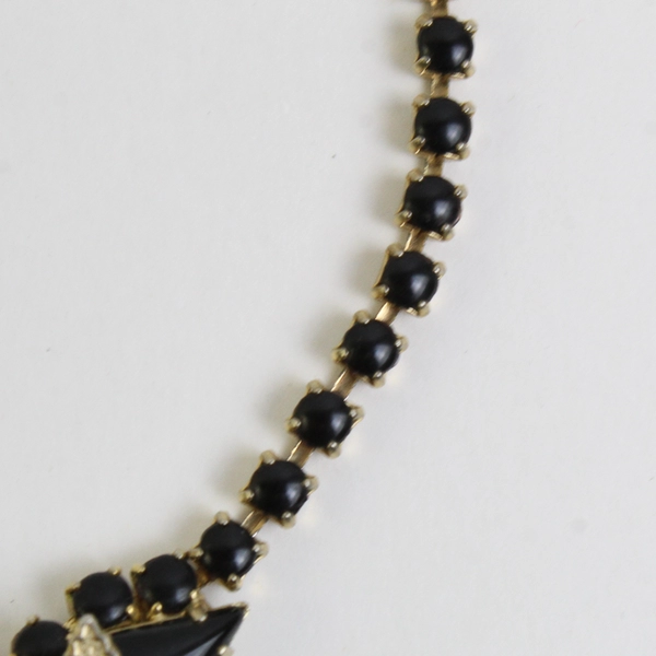 VTG Juliana Rhinestone Cabochon Statement Choker Necklace 14.5"