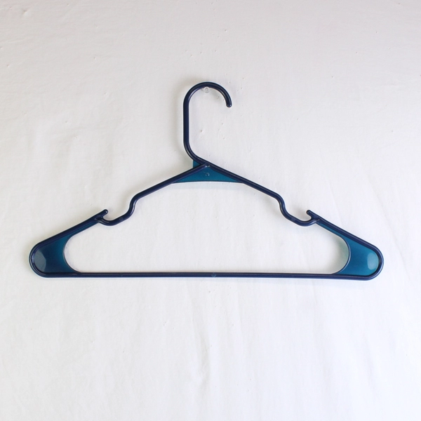 Lot of 10 Dark Blue Plastic Clothes Hangers Home Organization