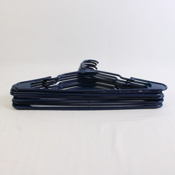 Lot of 10 Dark Blue Plastic Clothes Hangers Home Organization